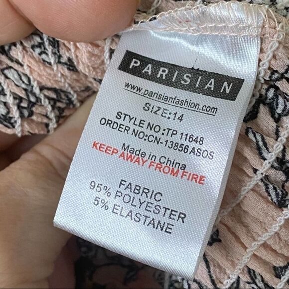 Parisian Sexy Floral Shirred Off Shoulder Top Size 14 - Picture 10 of 13